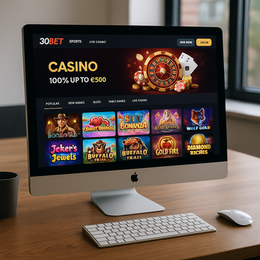 30Bet - Desktop Platform Interface - Belgium Casino